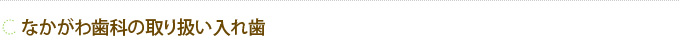 なかがわ歯科の取り扱い入れ歯